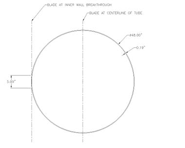 48 inch tube bandsaw cut drawing